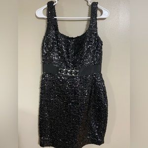 Marchesa Notte Black Sequin Cocktail Dress Size 8